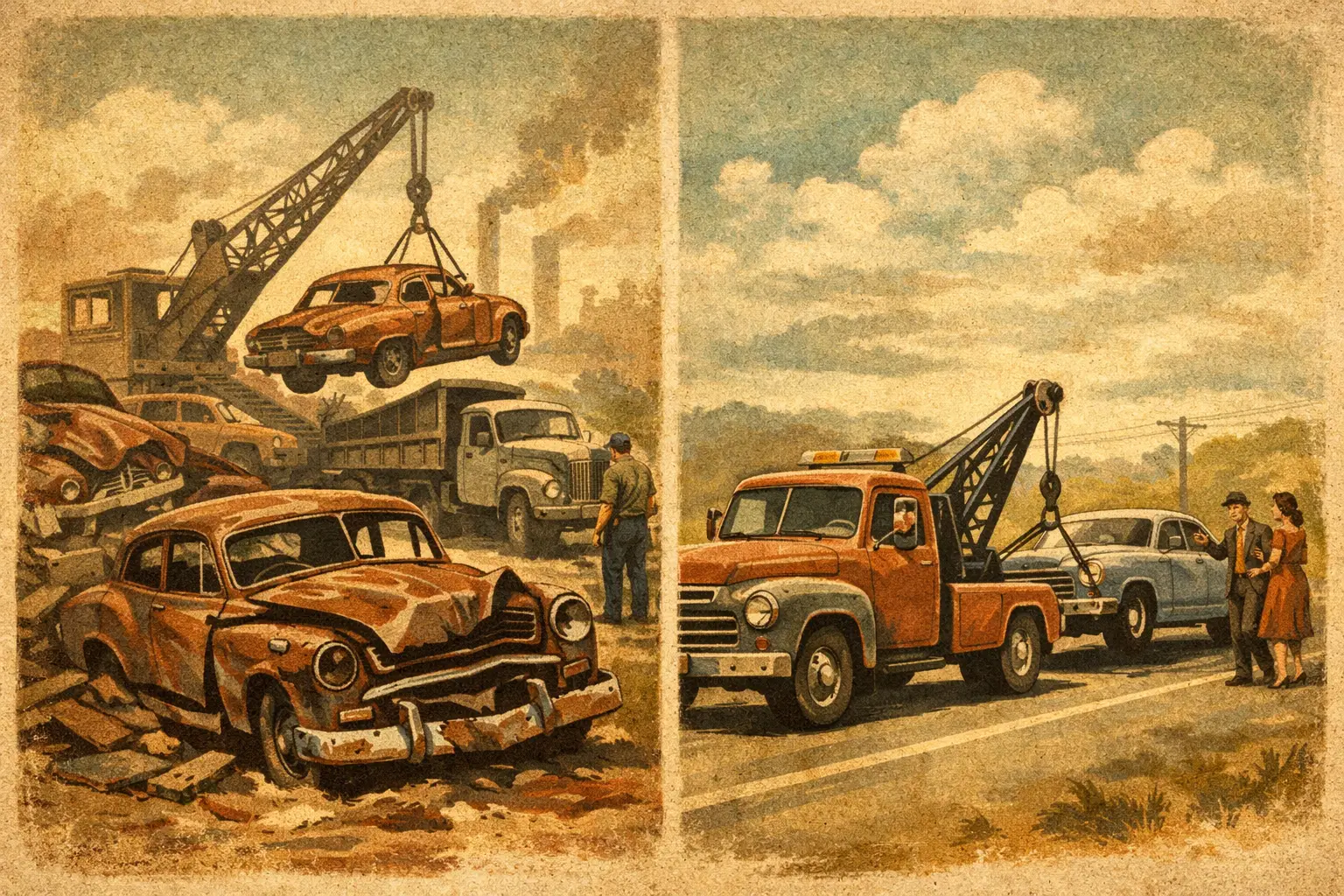 Scrap Car Collection Versus Towing